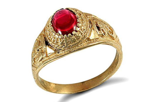 9ct oro giallo pietra - giallo, rossa