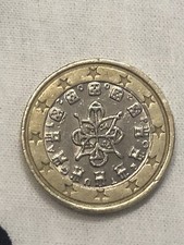 MONETA DA 1 EURO RARA PORTOGALLO 2002 CON ERRORE DI CONIO, STELLE DECENTRATE