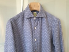 Finamore 1925 Napoli Camicia Uomo ML Slim Fit Tokyo Flanella di Cotone Cucita S