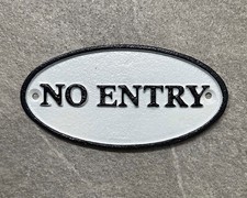 Senza Ingresso Insegna Cancello Porta Montata a Parete Ghisa Stile Rustico 17cm Targa Privata