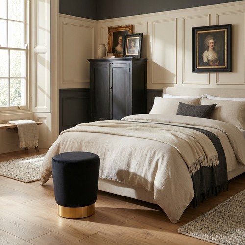 Pouf stile art deco - , velluto