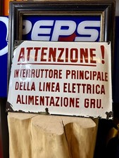 Tabella Insegna Smaltata e Bombata con scritte in rilievo- Vintage