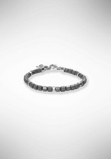 Bracciale Borsari con ematite grigia opaca ed elementi in argento BR-TIBET50
