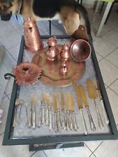 set utensili da cucina in rame antico