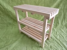 Panca Sgabello Scarpiera, Legno Naturale, 85 Cm. Massiccio