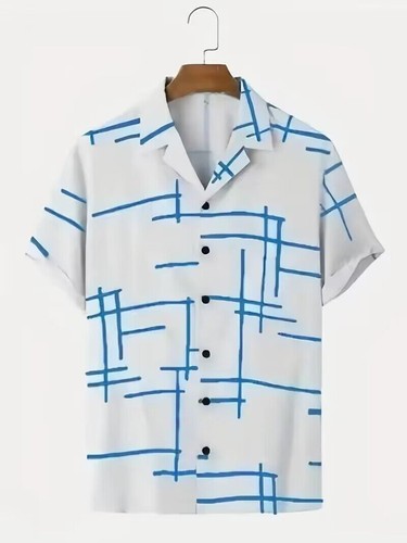 Camisa botones hombres azul - camisa,