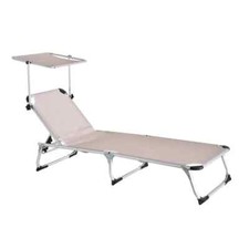 LETTINO MARE SPIAGGIA PRENDISOLE ALLUMINIO CON PARASOLE PIEGHEVOLE