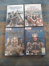 LOTTO 4 VIDEOGIOCHI  CD ROM MEDIEVAL TOTAL WAR I E II KINGDOM VIKING INVASIO-Q34