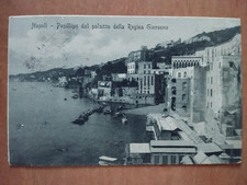 NAPOLI -POSILLIPO DAL PALAZZO DELLA REGINA GIOVANN 1910 VIAGG. CARTOLINA D'EPOCA
