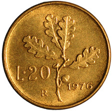 Italy 20 Lire 1976 KM# 97