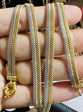 Collana catena bicolore oro