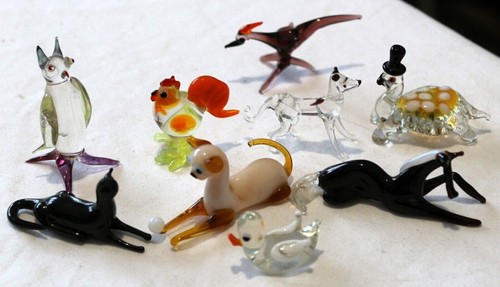 Vintage mini glass animals - glass,