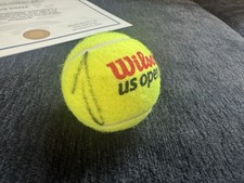 PALLA DA TENNIS JANNIK SINNER FIRMATA 2025 US Open autografata con certificato di autenticità e prova!!