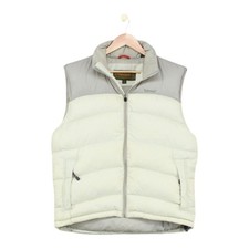 Giubbotto piumino Timberland vintage uomo taglia M panna full zip