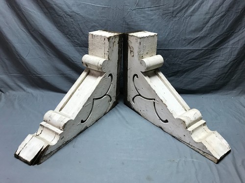 Coppia antichi mensole legno