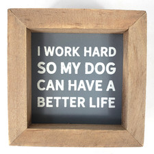 Inset Wood Box Sign I Work