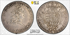 1745 TOSCANA FRANCESCO III ARGENTO 2 PAOLI KM-C5 PCGS VF DETTAGLI