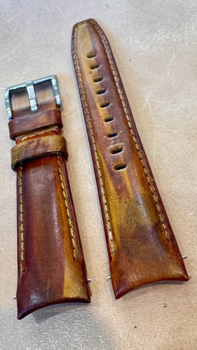 Cinturino curvo pelle - , marrone
