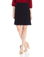 Trina Turk Women's Carwash Carmel Crepe Pleated Skirt Color Black Sz 2