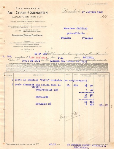 1931 etab ant coste - ,