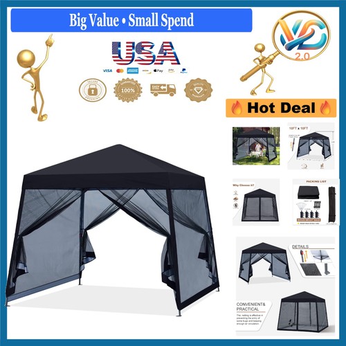 Gazebo pop nero 10x10 - up,