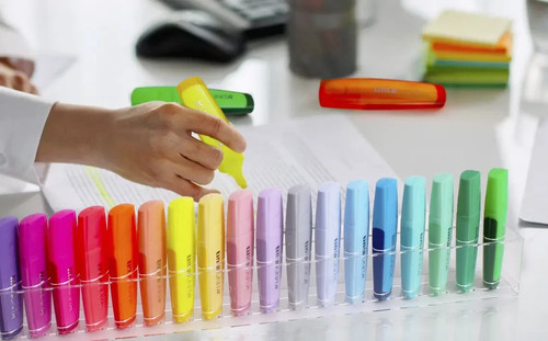 Evidenziatori tinta unita set - evidenziatori,