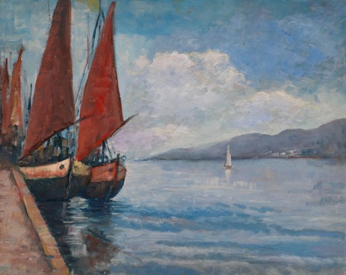 Paesaggio lacustre quadro - paesaggio,