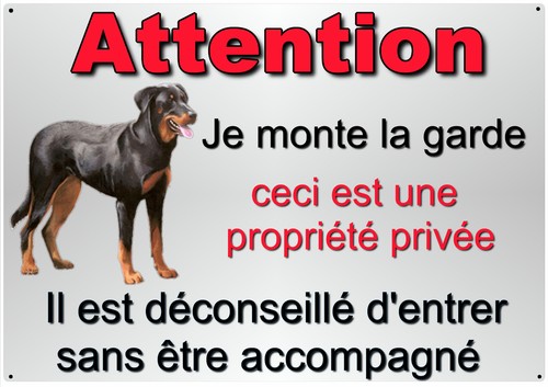 Plaque attention chien - plaque, au