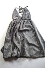 Abito Halter Glitter Argento