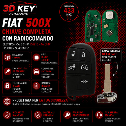 Chiave fiat 500 500x - chiave, prox