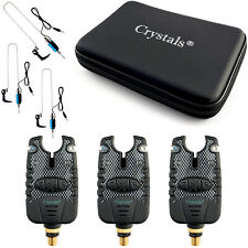 Allarme morso pesca carpa e set scambista illuminato LED blu, volume, tono, custodia