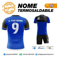 NOME MAGLIA CALCIO basket Adesivo PERSONALIZZABILE termosaldabile KIT INIZIALI