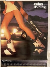Vintage 1981 SPALDING/CABER sci/stivali rivenditore-poster calendario pubblicità neve inverno