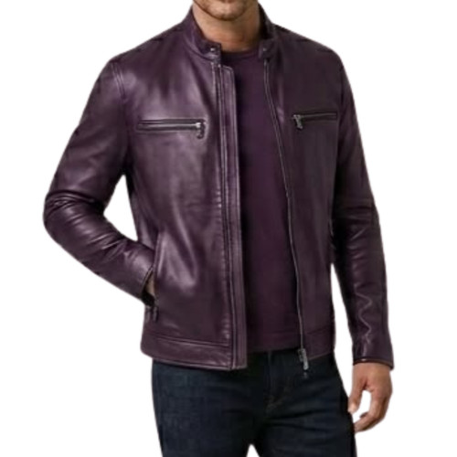 Giacca uomo viola vera pelle