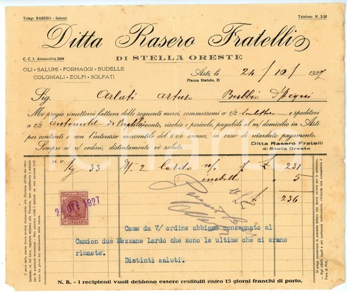 1927 asti piazza - 1927, statuto