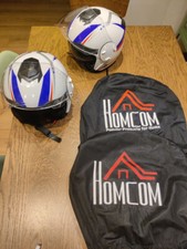 HOMCOM Caschi Moto Jet Visiera Esterna e Parasole Certificato ECE R22