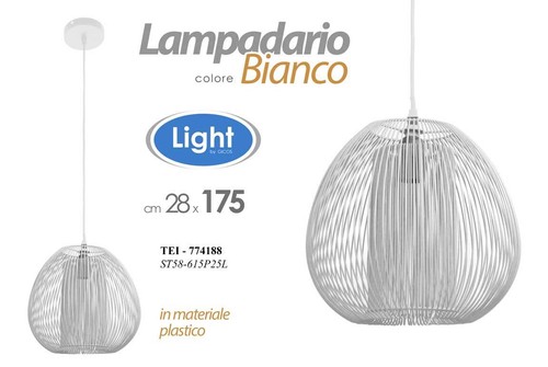 Lampadario chic bianco salotto - bianco,