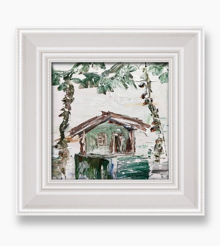 Palm bungalow impasto arte - palm,