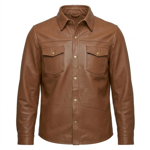Giacca camicia uomo marrone