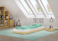 Letto singolo basso, legno non