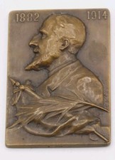 Piastra In Bronzo 1914 Firmata L.Berry Terza Repubblica Francese Originale 