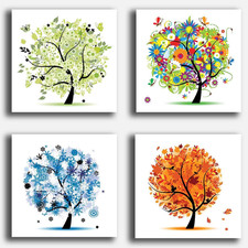 Quadri Moderni 4 Pezzi Albero