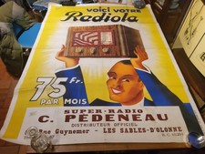 ORIGINAL VINTAGE POSTER/AFFICHE ANCIENNE RADIOLA by Kobi 1926