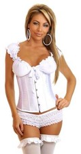 sexy corsetto bianco bustino burlesque stringivita lingerie donna sposa saldi 