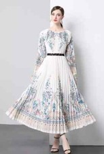 Vestito Abito Lungo Scamiciato Bohoo Morbido Bianco Colorato Cintura GIPSY 13369