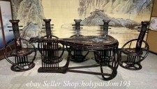 Set sedia scrivania tavolo 72" vecchio cinese Padauk rosso legno sandalo guscio pi pa