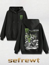 Monster Energy Felpa con Cappuccio Uomo Streetwear Pullover Felpa