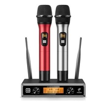 TONOR TW820 Microfoni Wireless, Metallo Doppio Professionale UHF Cordless Dynamic M