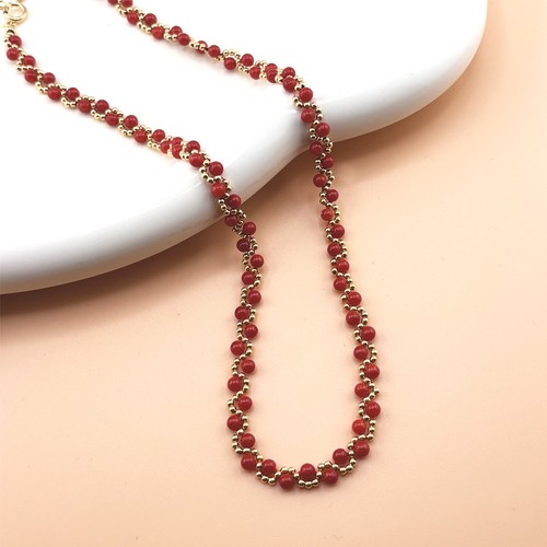 Collana donna sfere corallo