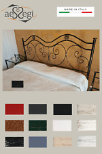 Testata letto matrimoniale in ferro battuto Laura con giroletto